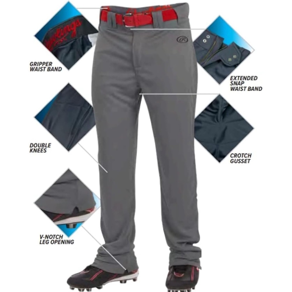 NWOT Rawlings Pro-Dri Adult Baseball Pants XL Semi-Relaxed Fit - Picture 2 of 16